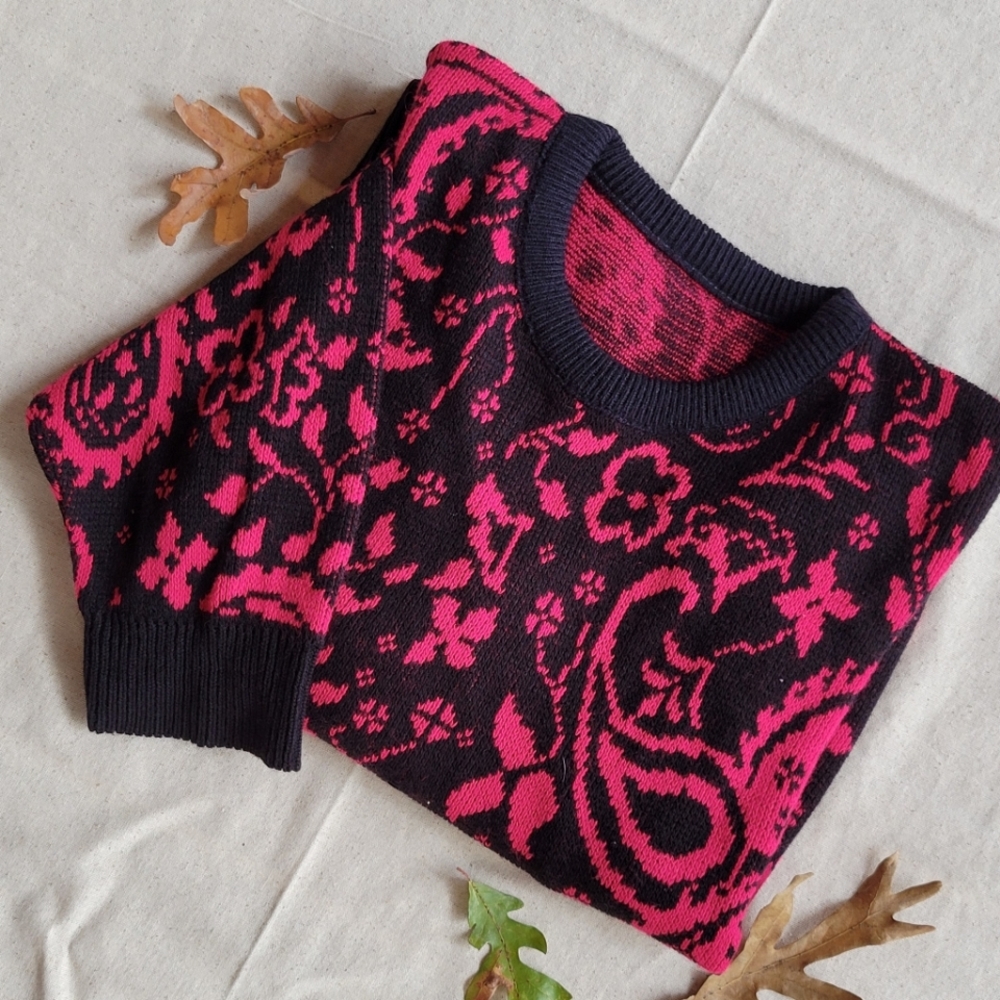 Bold Black and Pink Sweater